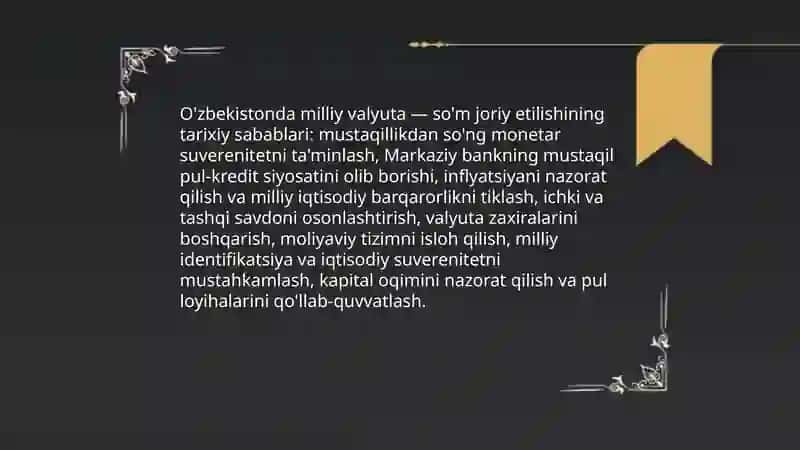 O'zbekistonda milliy valyutaning muomilaga kiritilishi 3