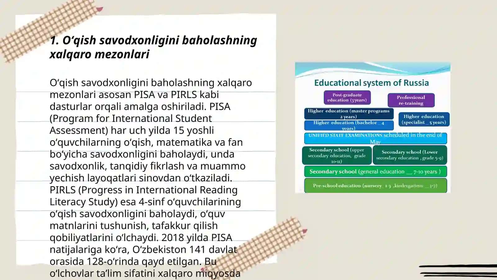 Oʻqish savodxonligini baholashning xalqaro mezonlari 3