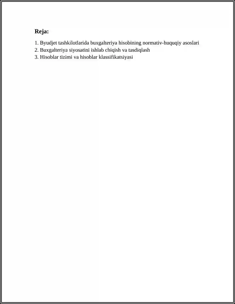 BYUDJET TASHKILOTLARIDA BUXGALTERIYANI HISOBINI TASHKIL ETISH 3