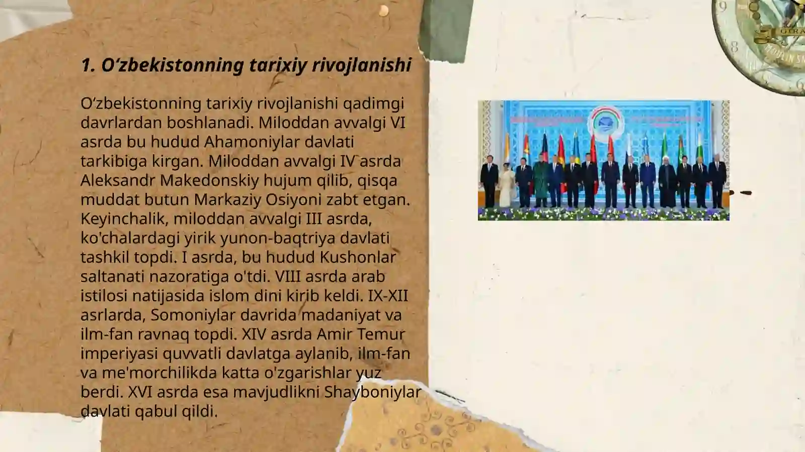 Oʻzbekistonning tarixiy rivojlanishi 3