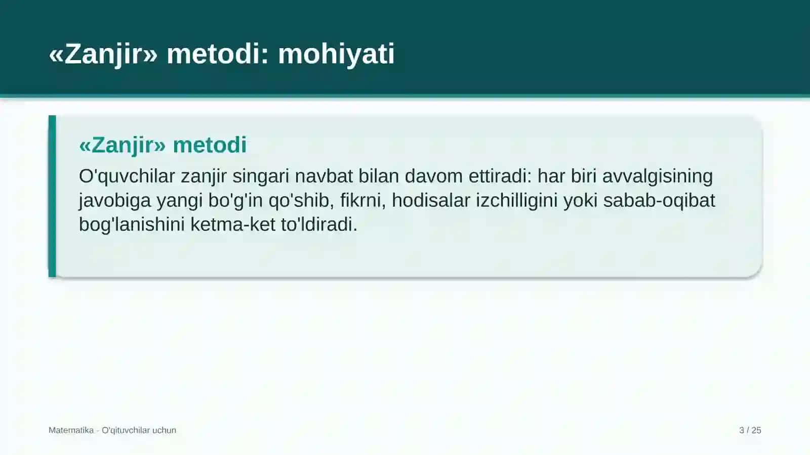 matematika darslarida zanjir metodidan foydalanish 2948 3