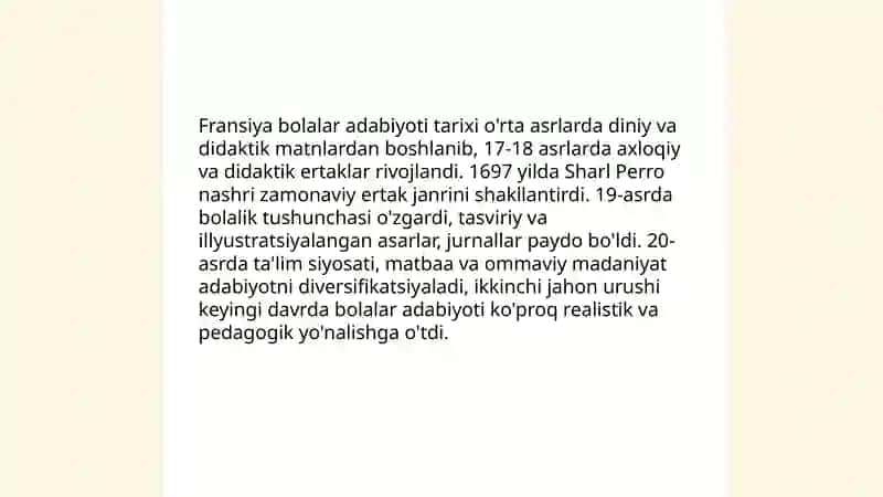 Fransiya bolalar adabiyoti va uning tamoyili 3