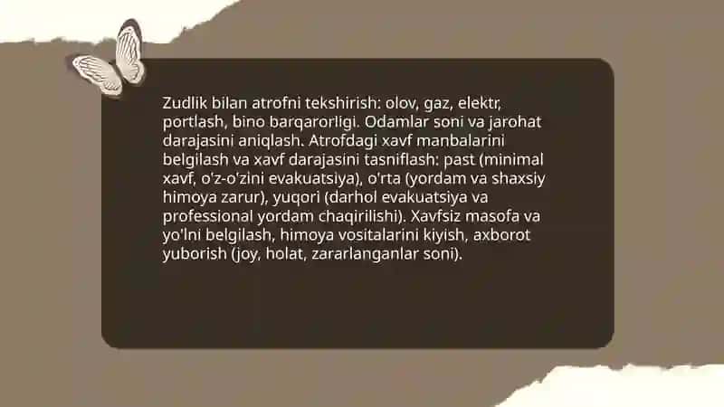 Favqulotda holatda qidiruv qutqaruv ishlari boshlangunga qadar o'zini tutish qoidalari 3