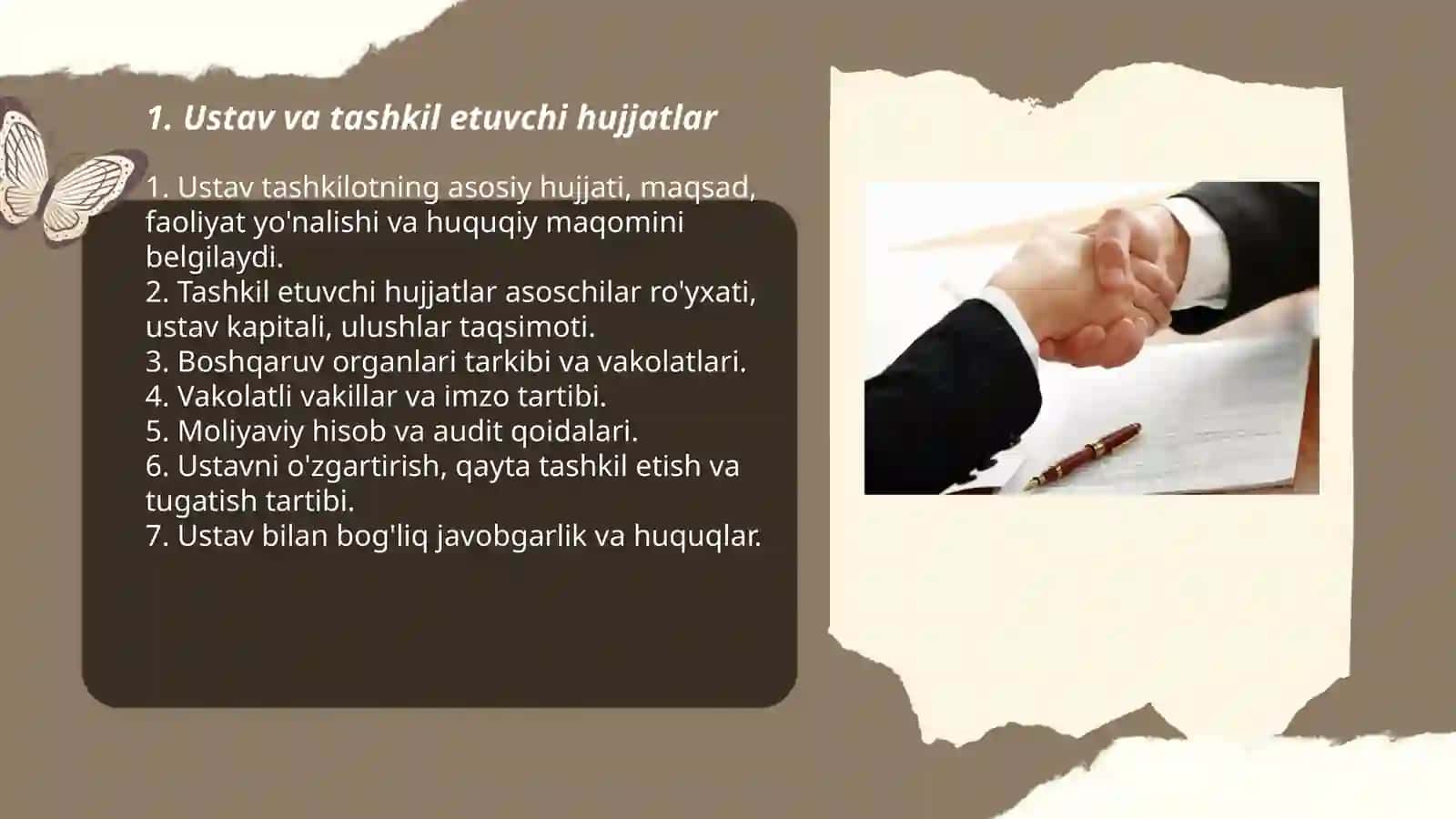 Tashkiliy hujjatlar. Shartnoma va mehnat bitimi 3