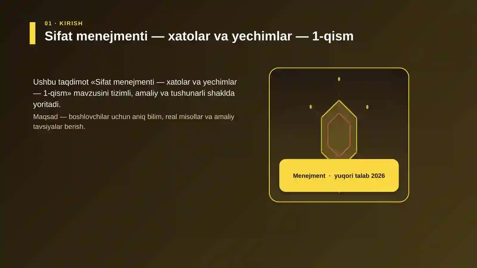 Sifat menejmenti — xatolar va yechimlar — 1-qism 3