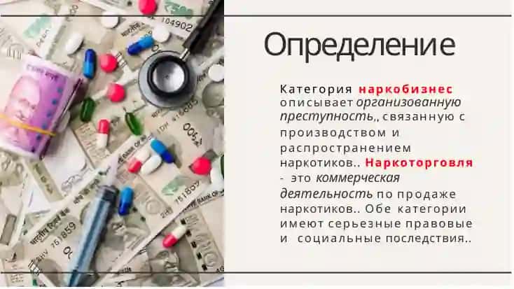 Анализ категорий  'наркобизнес' и  'наркоторговля':  определение,  характеристики и  последствия 3