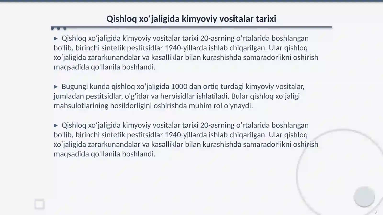 Qishloq xo‘jaligida kimyoviy vositalar tarixi 3