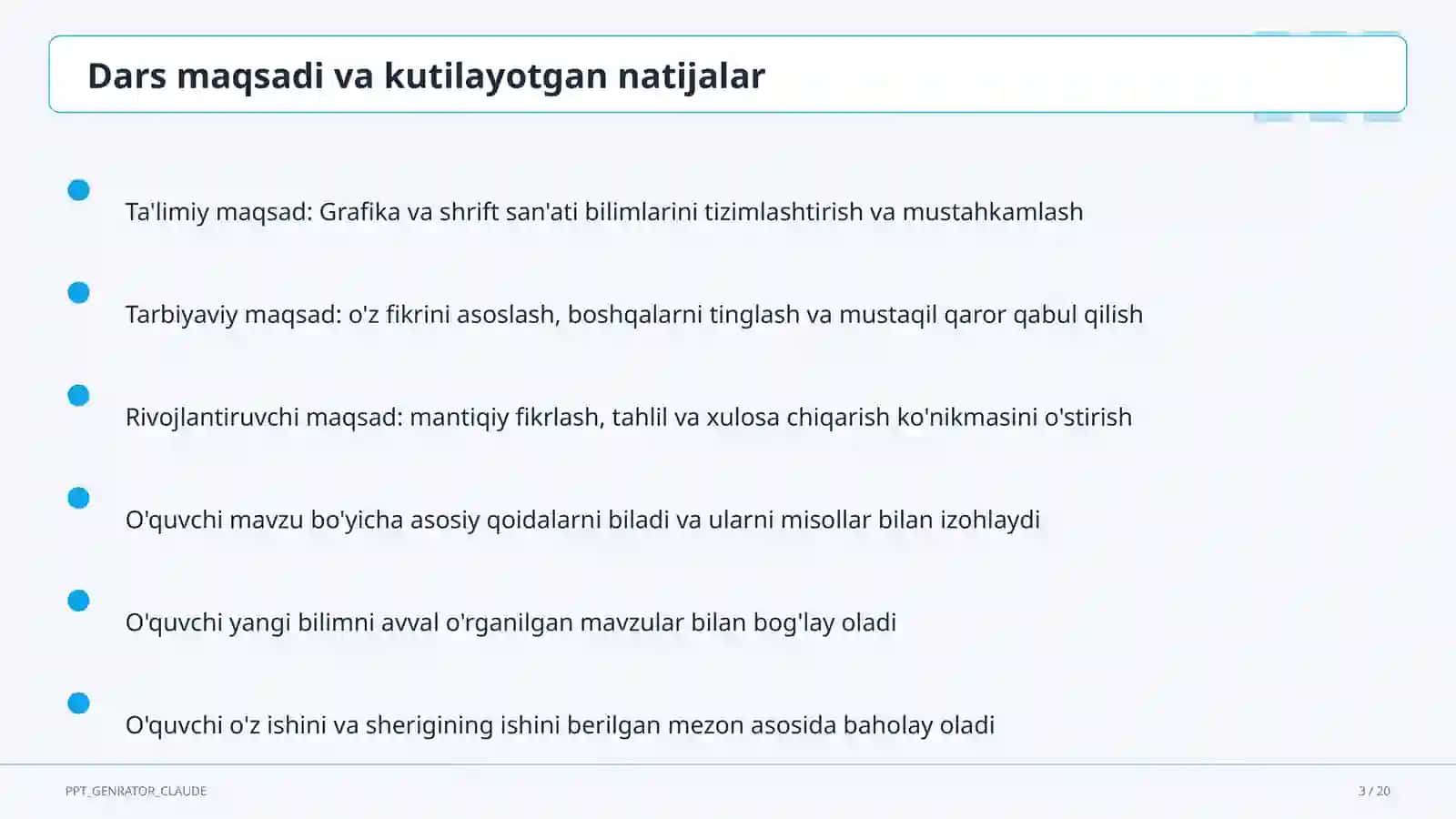 Grafika va shrift san'ati (6-sinf) 3
