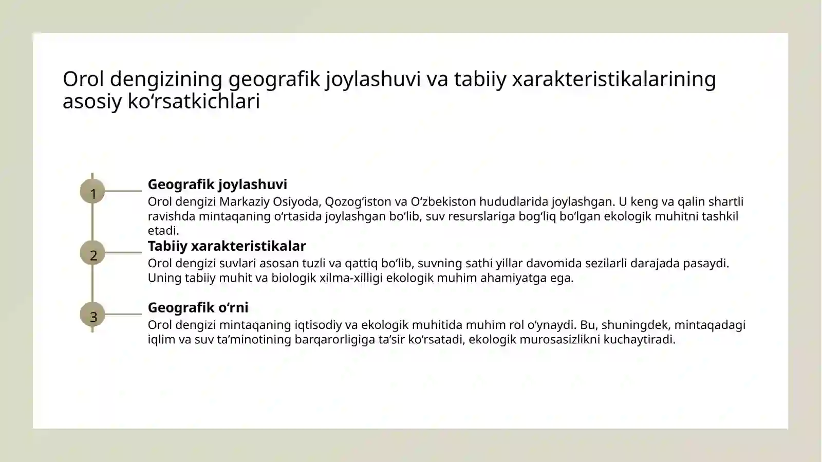 Orol dengizi muammosini oʻrganish 3