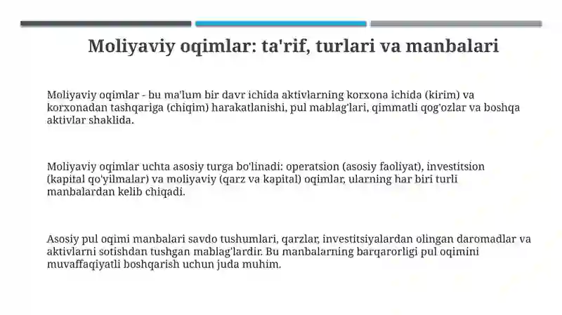 Moliyaviy oqimlar 3