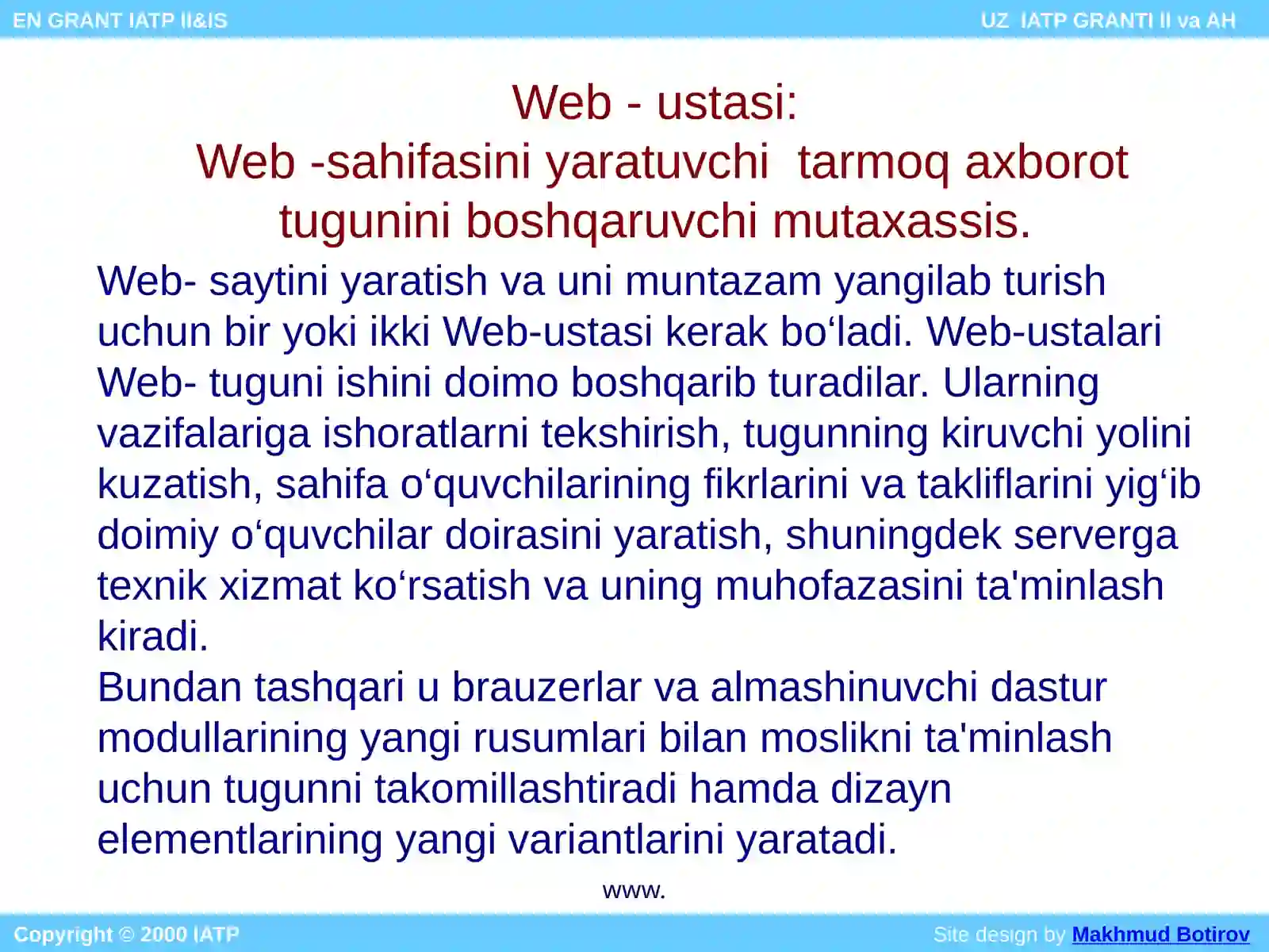WEB - SAHIFALAR YARATISH 3