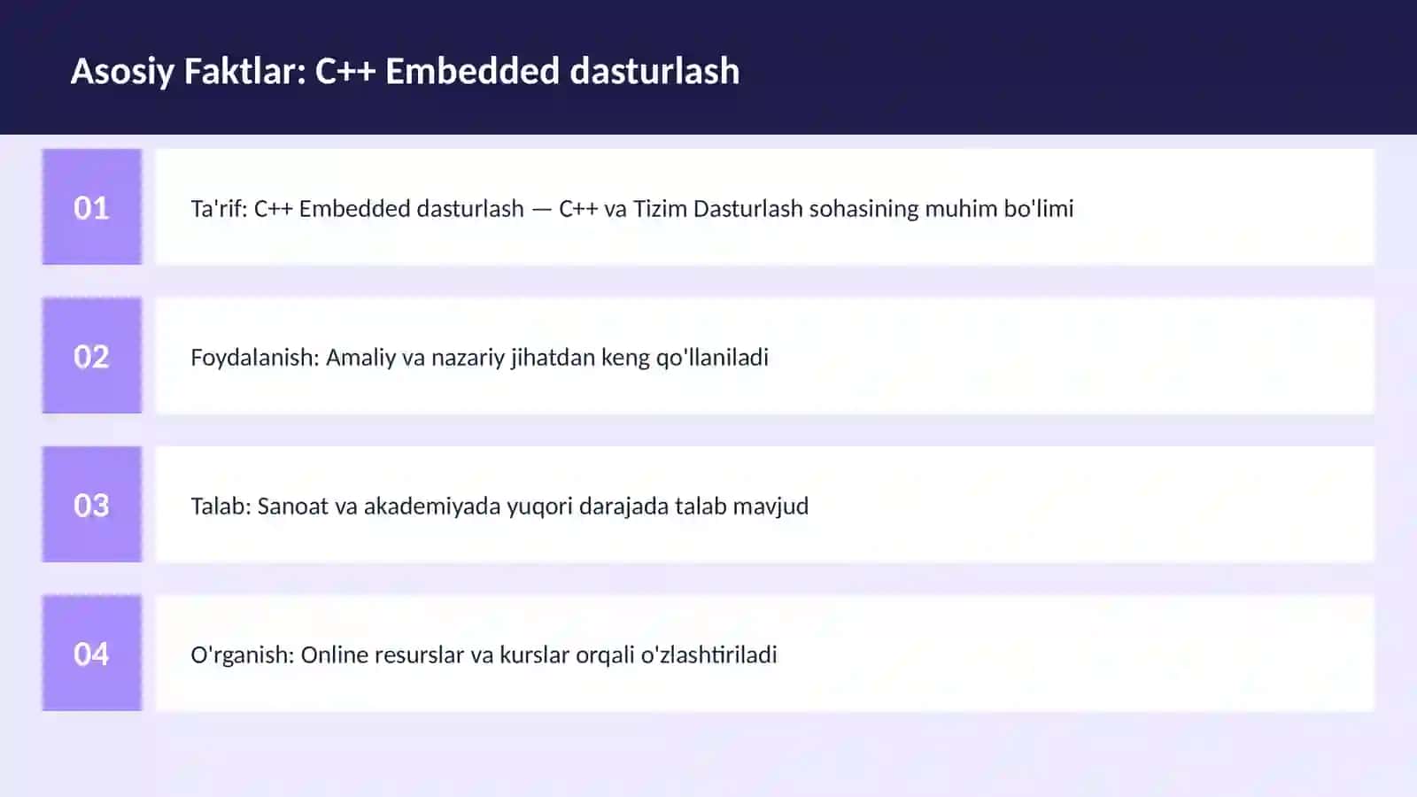 C++ Embedded dasturlash 3