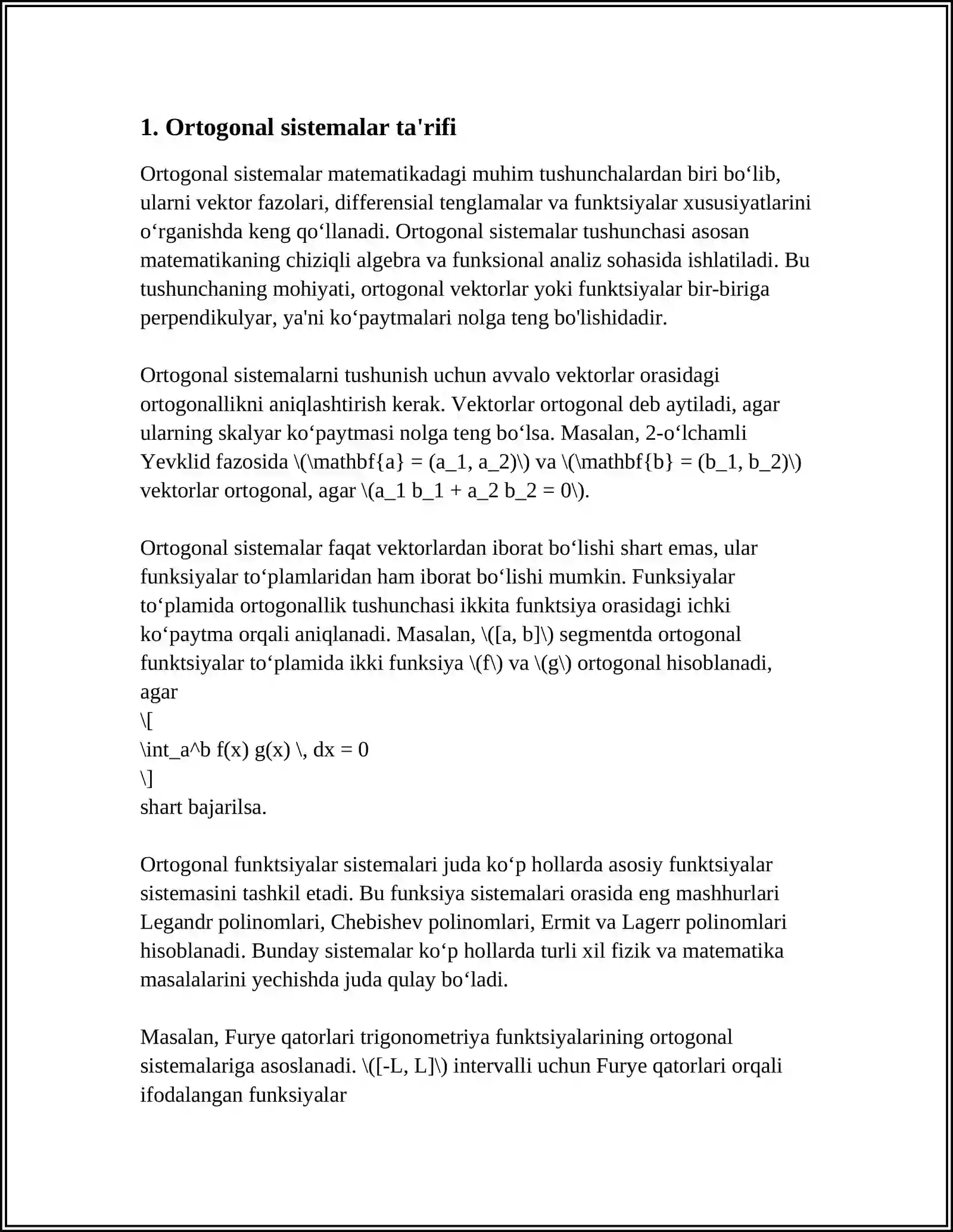 ORTOGONAL VA ORTANORMAL SISTEMALAR 3