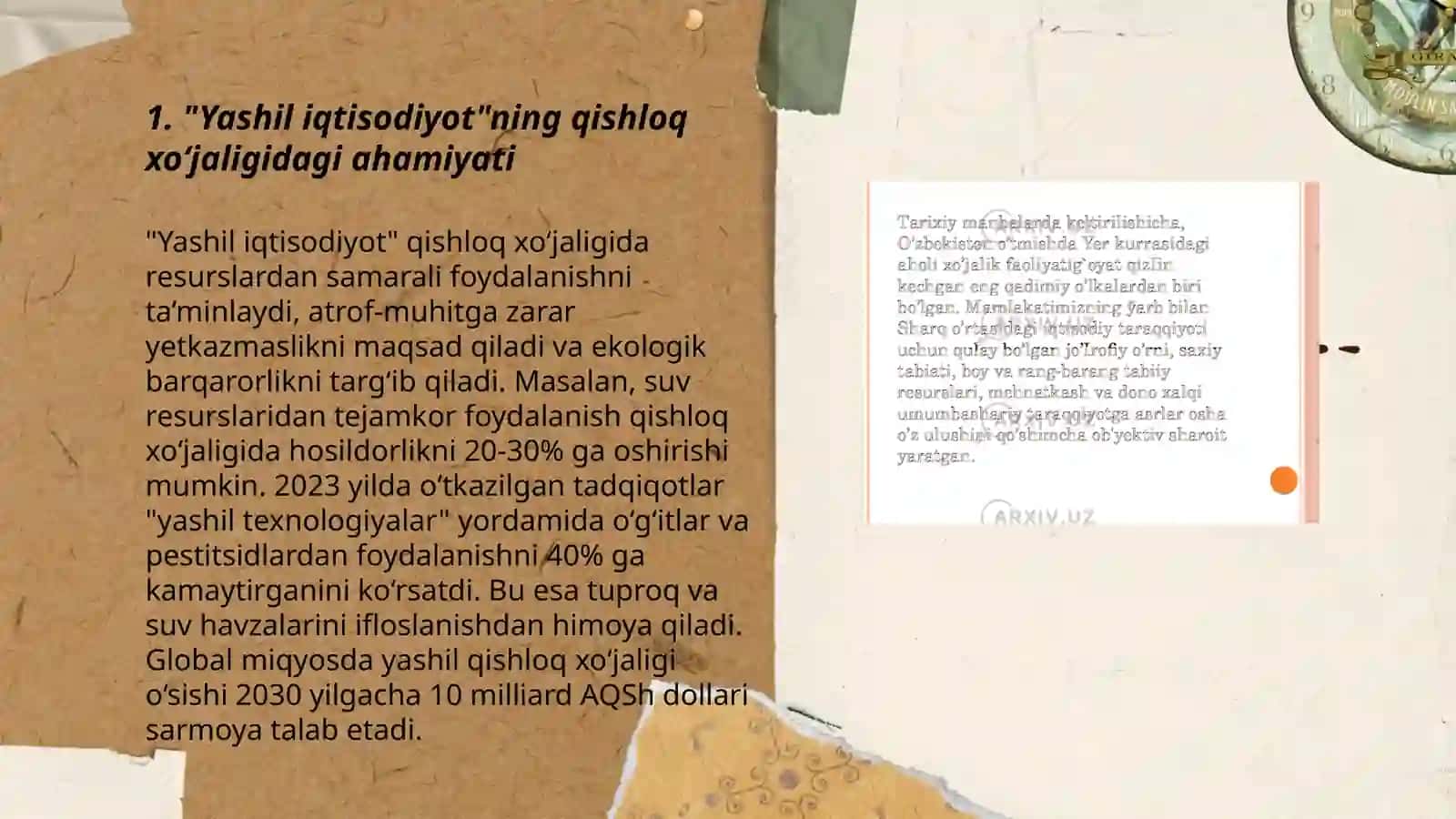 Qishloq xo’jaligini “yashil iqtisodiyot” asosida barqaror rivojlantirish 3
