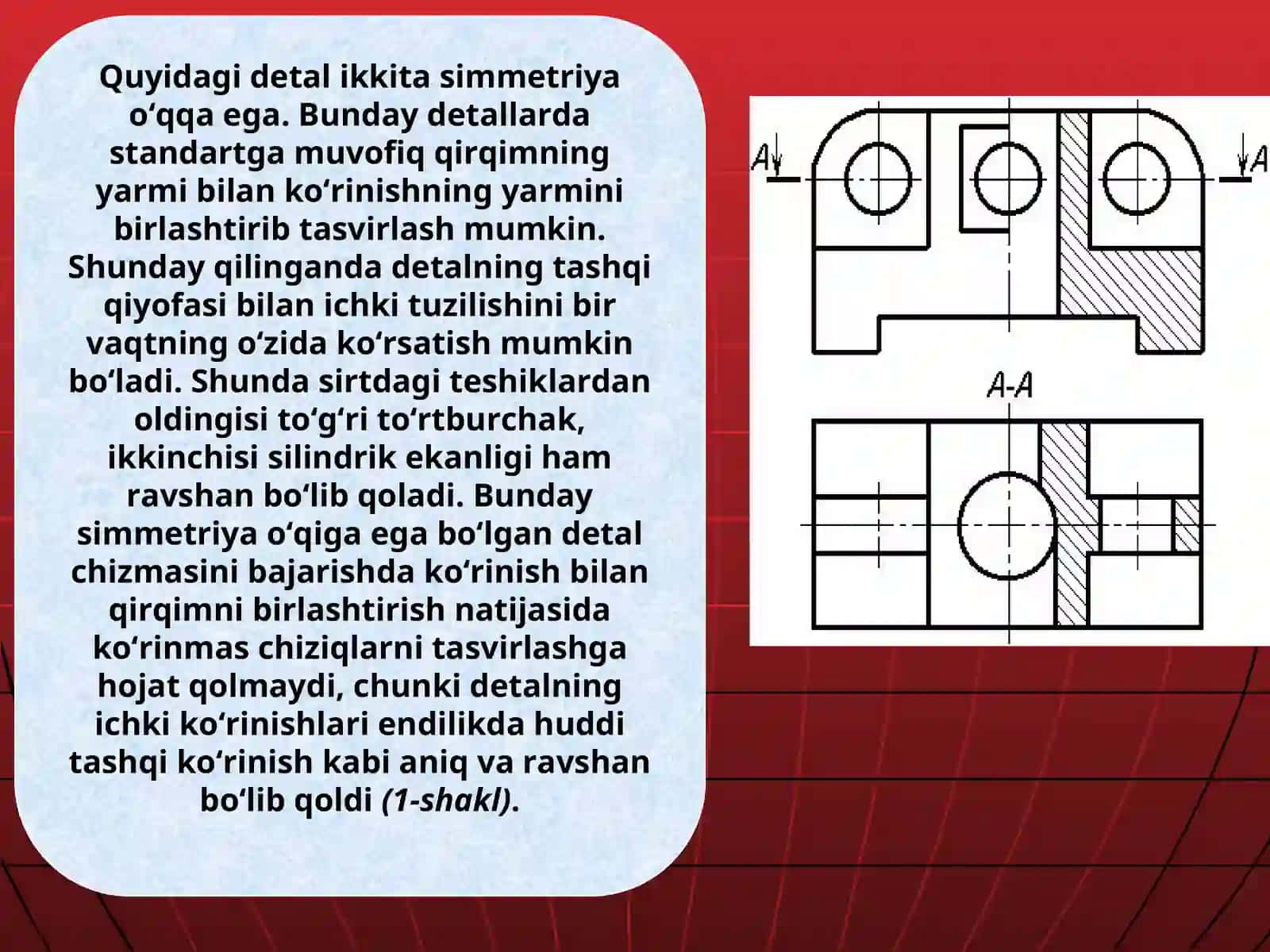 Ko’rinishning bir qismini bilan qirqimning bir qismini  birlashtirib tasvirlash.ppt 3