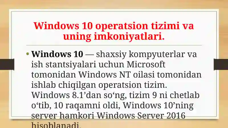 Windows 10 Operatsion Tizimi 3