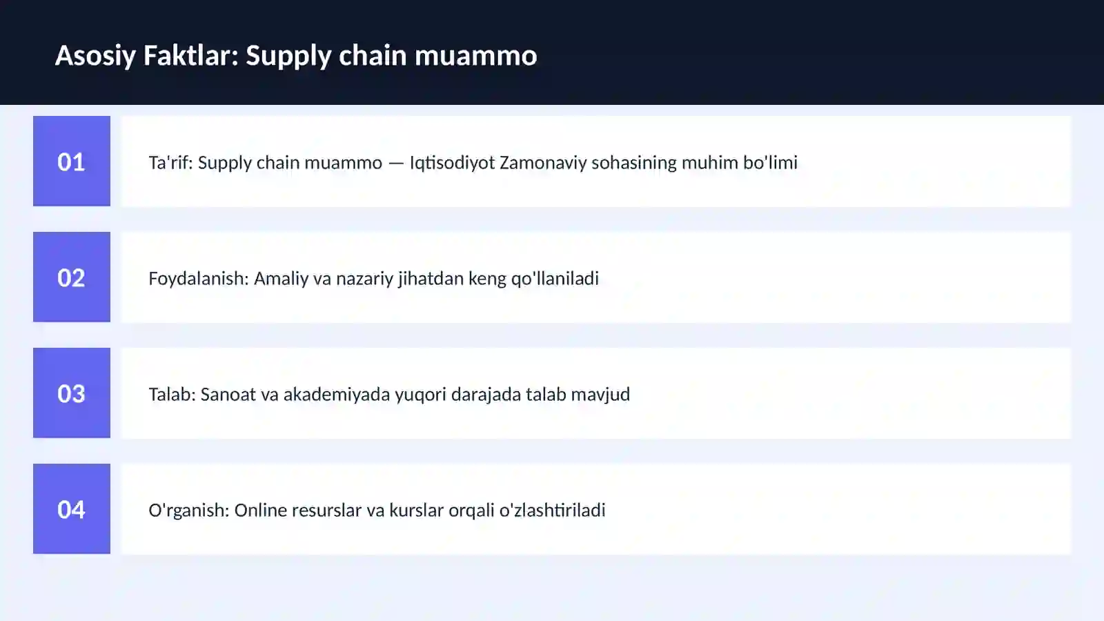 Supply chain muammo 3