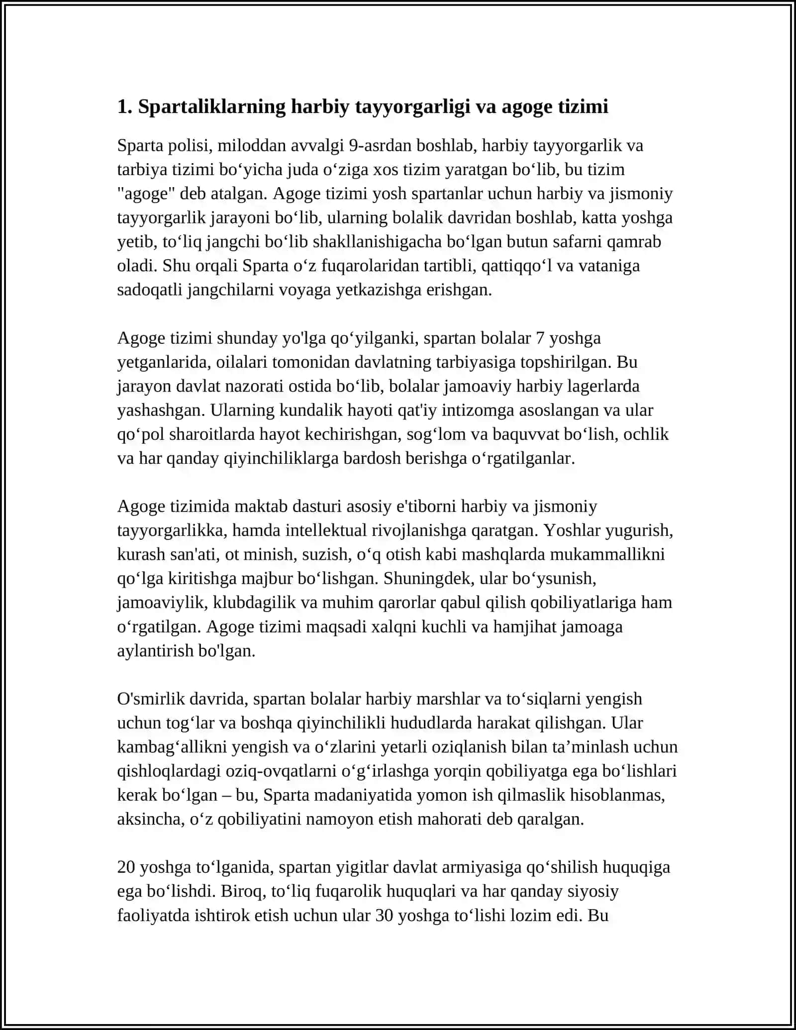 SPARTA POLISINING OʻZIGA XOS XUSUSIYATLARI 3