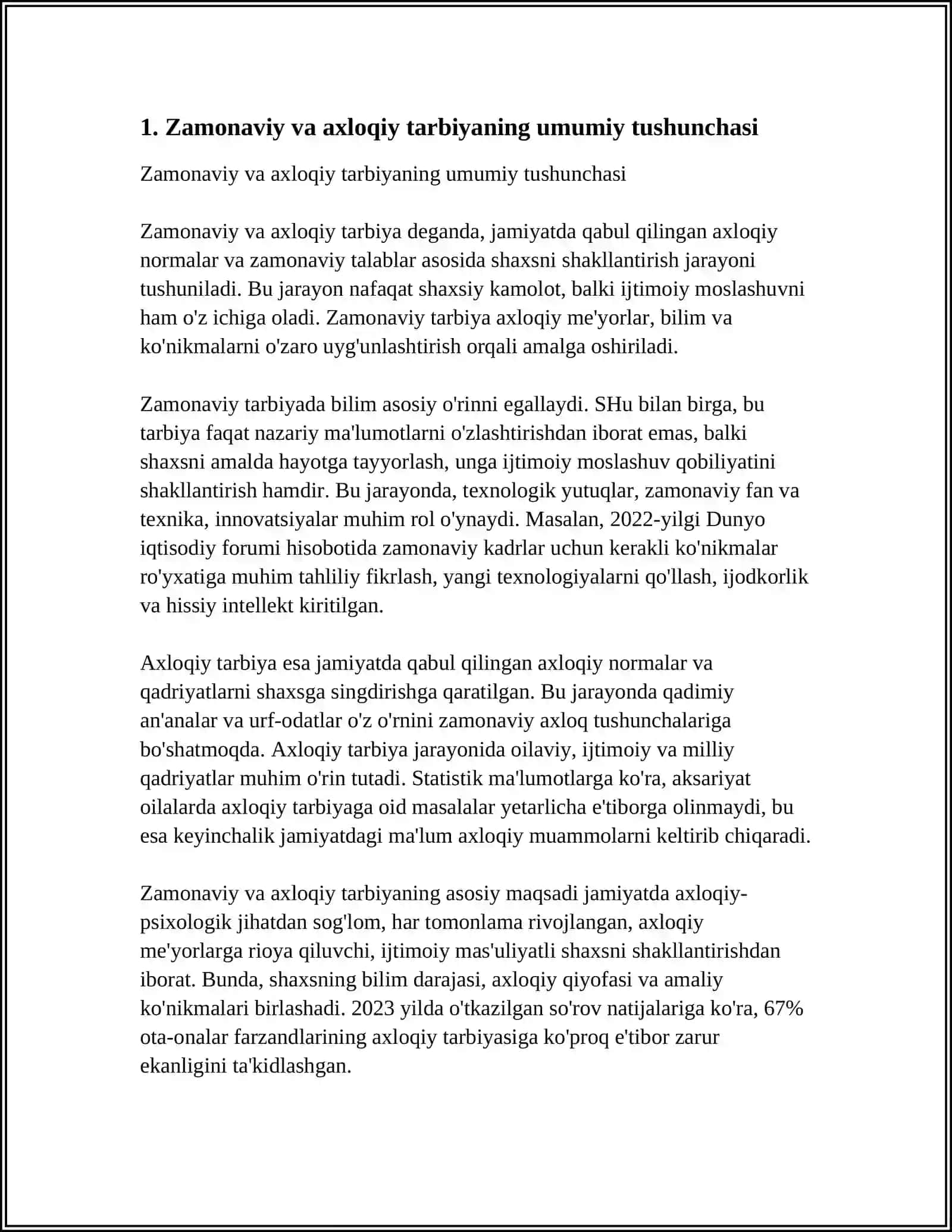 ZAMONAVIY VA AXLOQIY TARBIYANING YUTUQLARI VA KAMCHILIKLARI 3