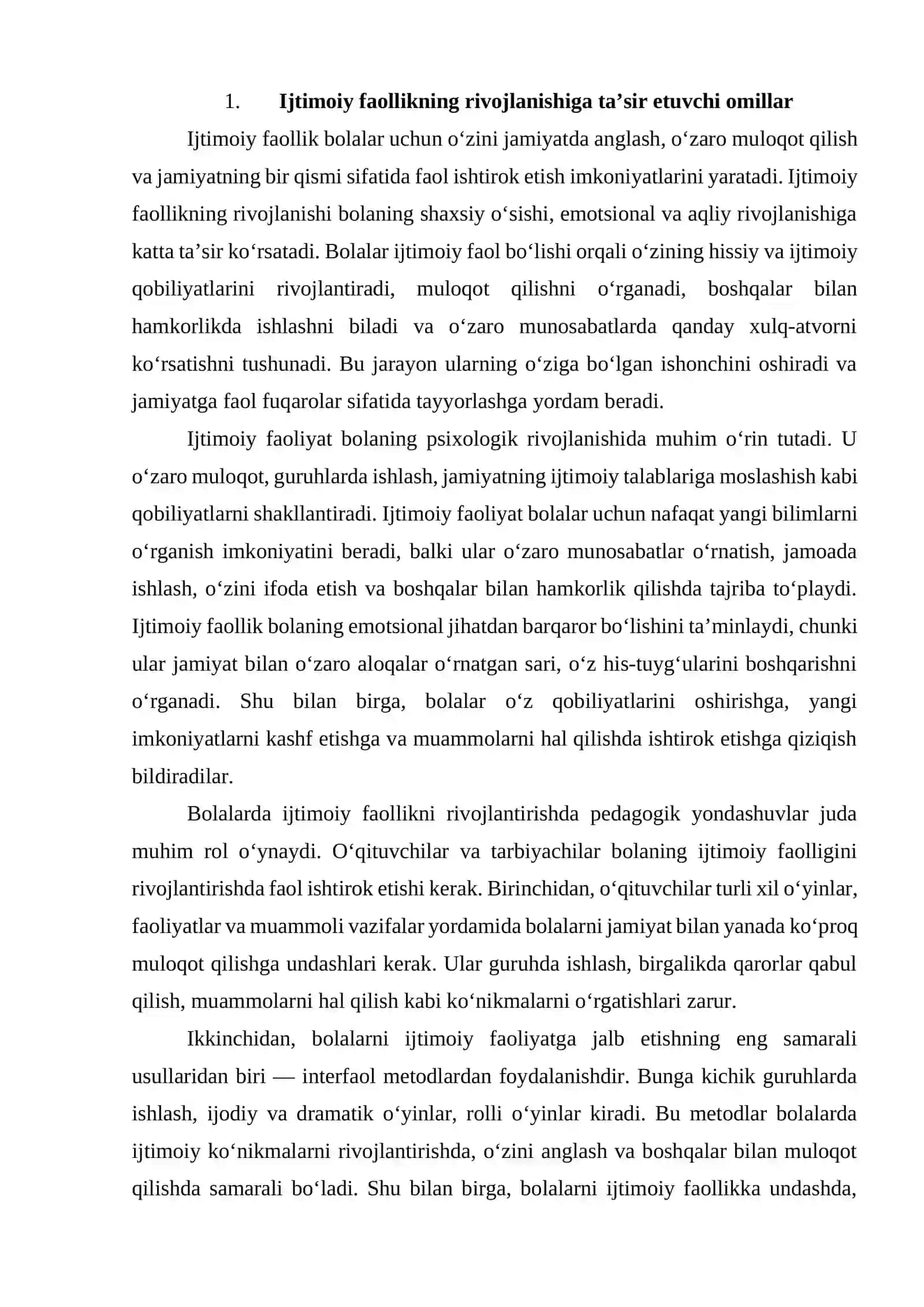 Bolalarni turli xil faoliyat turlarida ijtimoiy faolligini rivojlanishining psixologik-pedagogik sharti 3