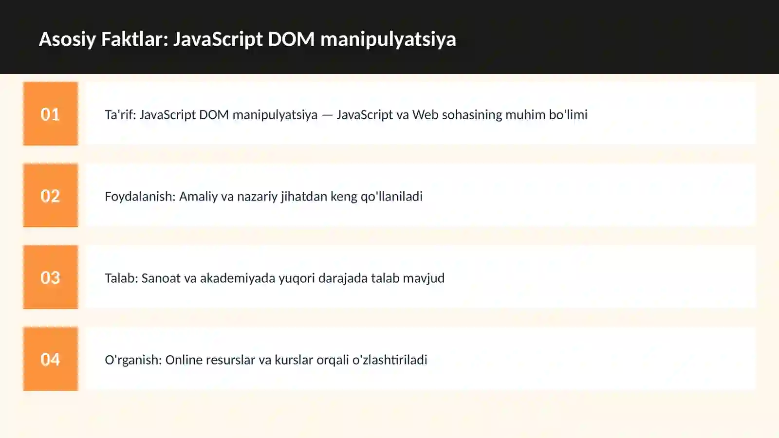 JavaScript DOM manipulyatsiya 3