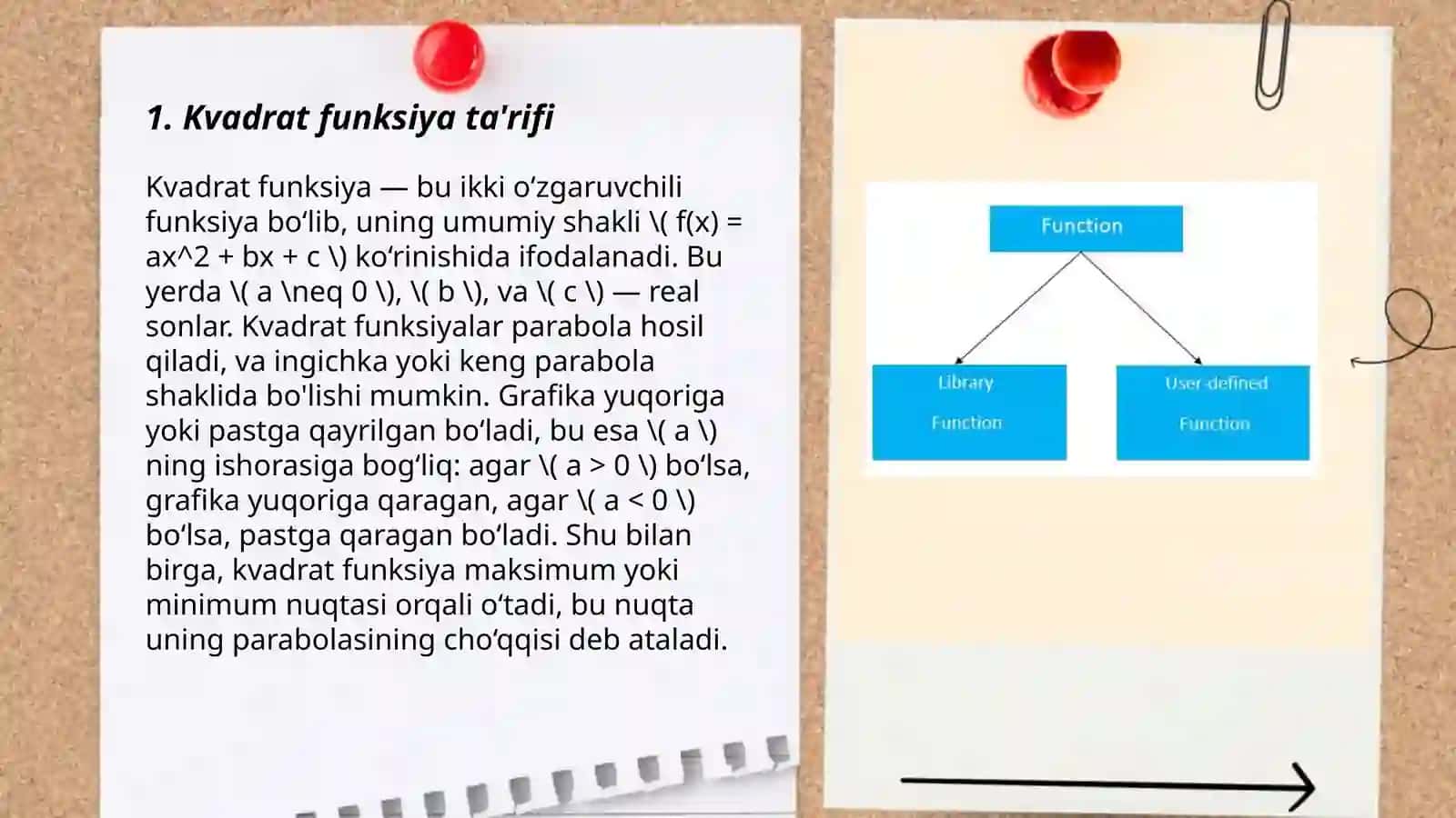 Parametrli kvadrat funksiyalar 3