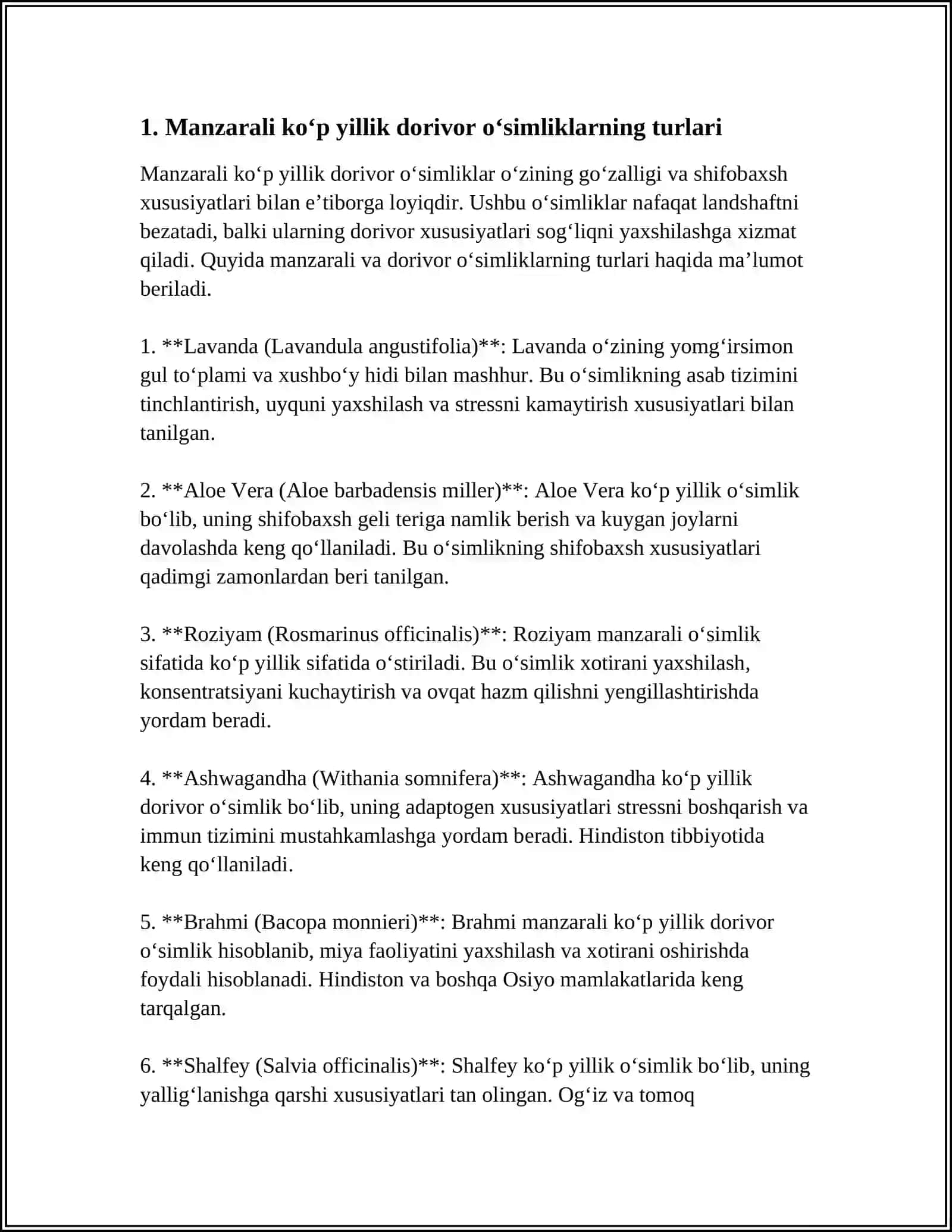 Manzarali Koʻp Yillik Dorivor Oʻsimliklar 3