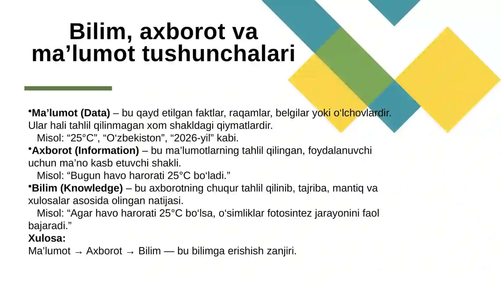 Bilimlar bazasi 3