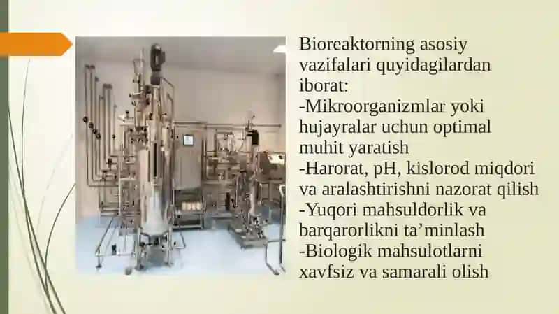 Bioreaktorlar va Bioprosesslarni Intensivlashtirish 3