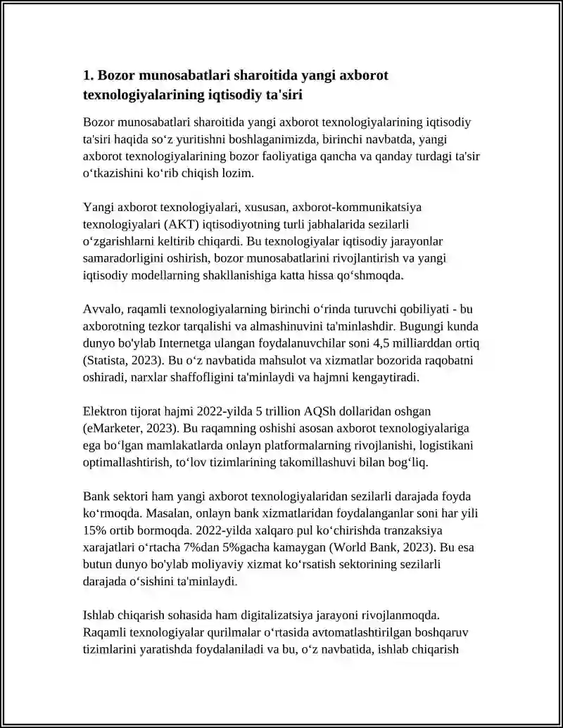 BOZOR MUNOSABATLARI SHAROITIDA YANGI AXBOROT TEXNOLOGIYALARNI RIVOJLANTIRISH 3