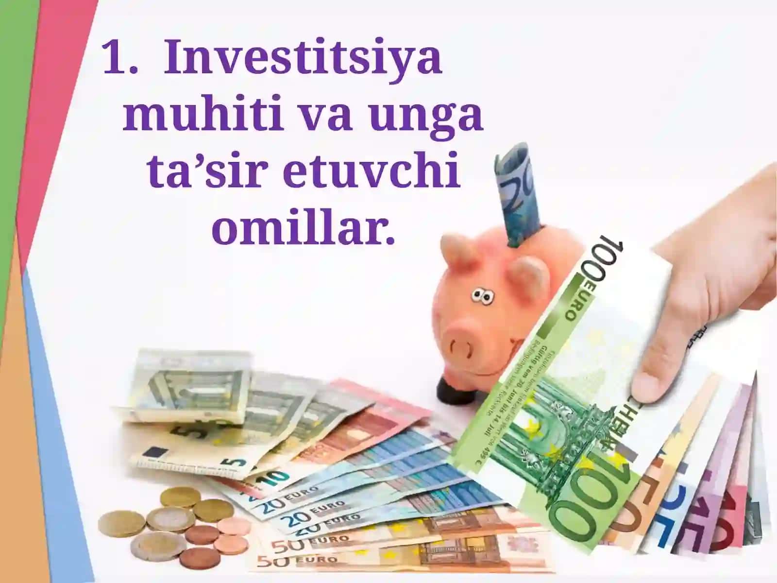 Investitsiya faoliyatini rivojlantirishda investitsiya muhitining o’rni 3