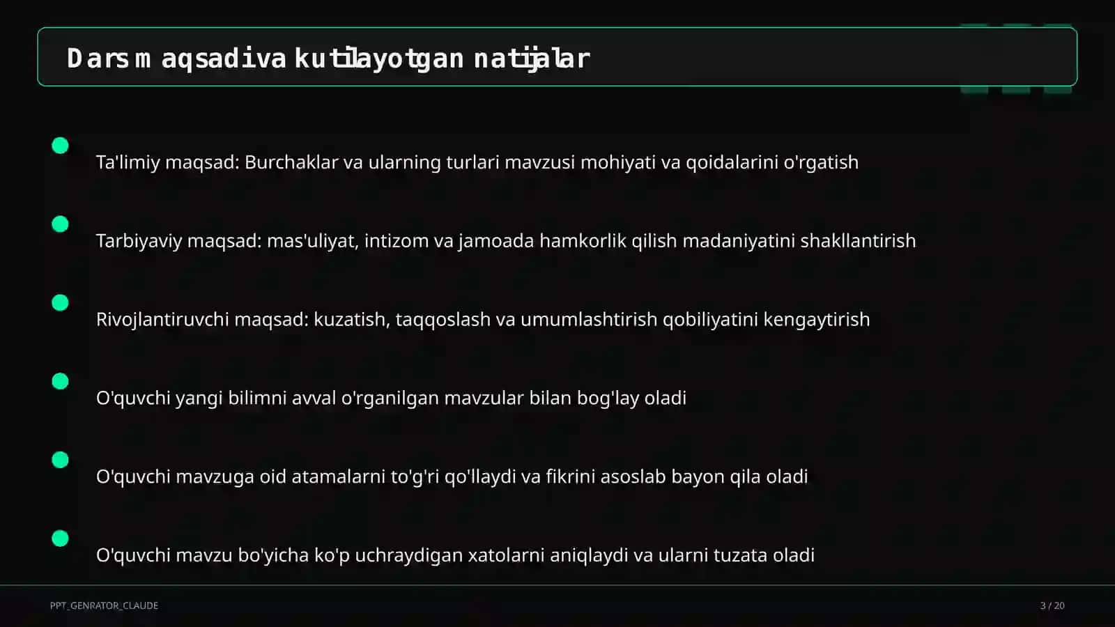 Geometriya (7-11) — takrorlash darsi 3