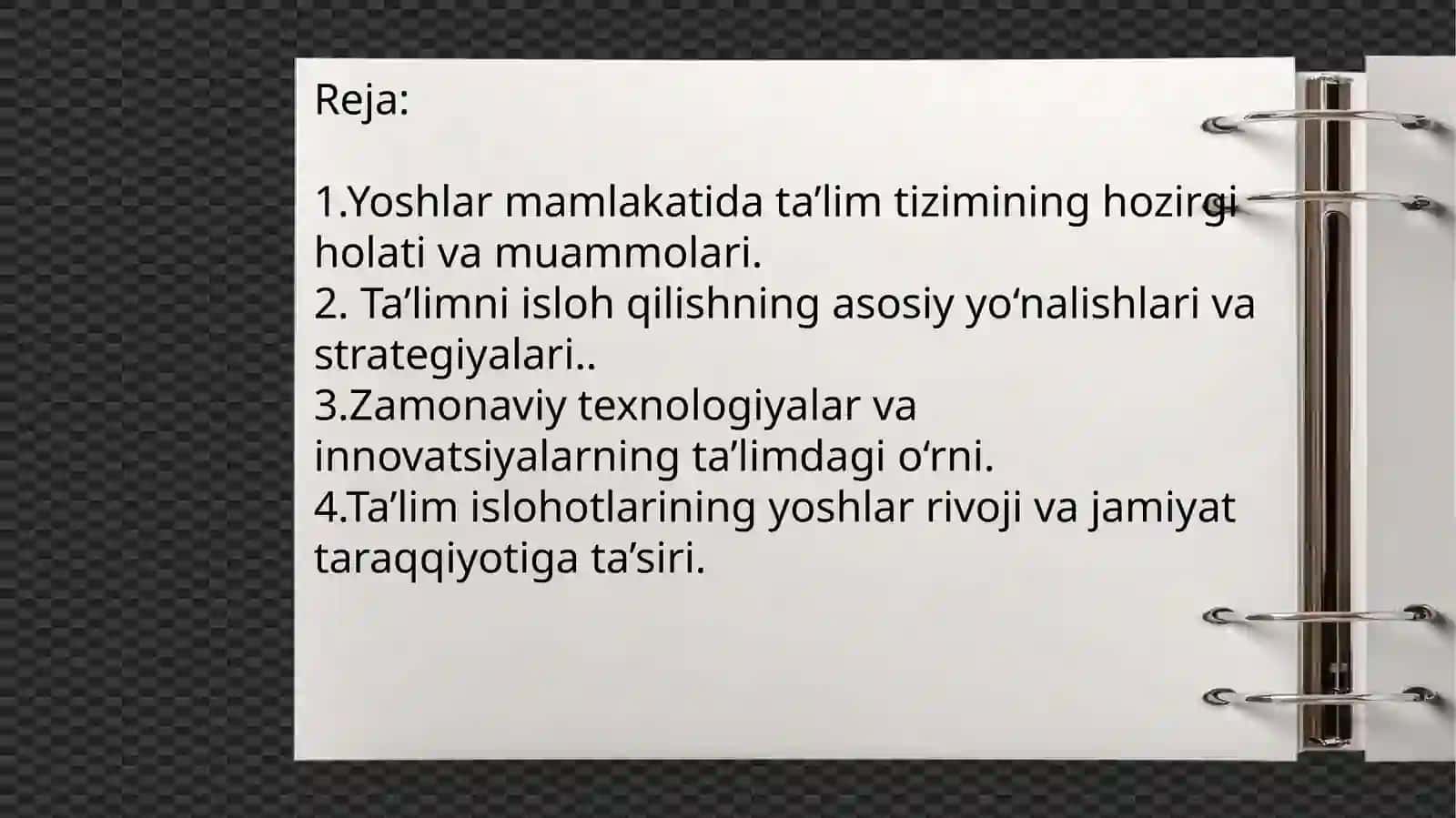 Yoshlar mamlakatida ta'limni isloqilish 3