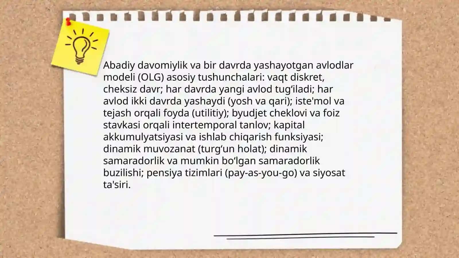 Abadiy davomiylik va bir davrda yashayotgan avlodlar modeli 3