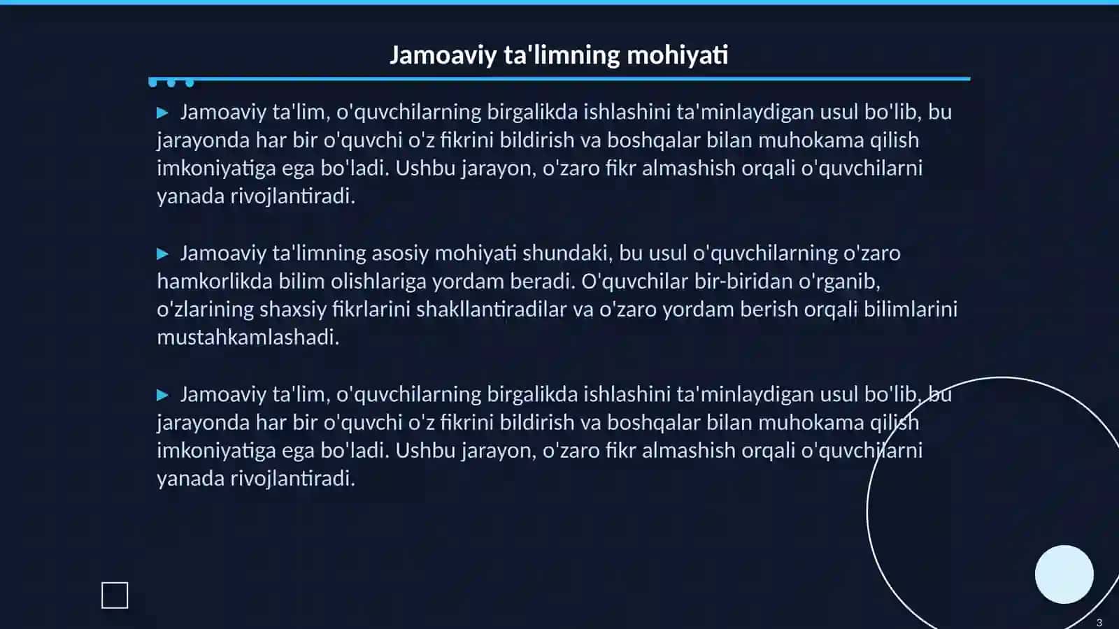 Ta’limning jamoaviy va guruhiy texnologiyasi 3