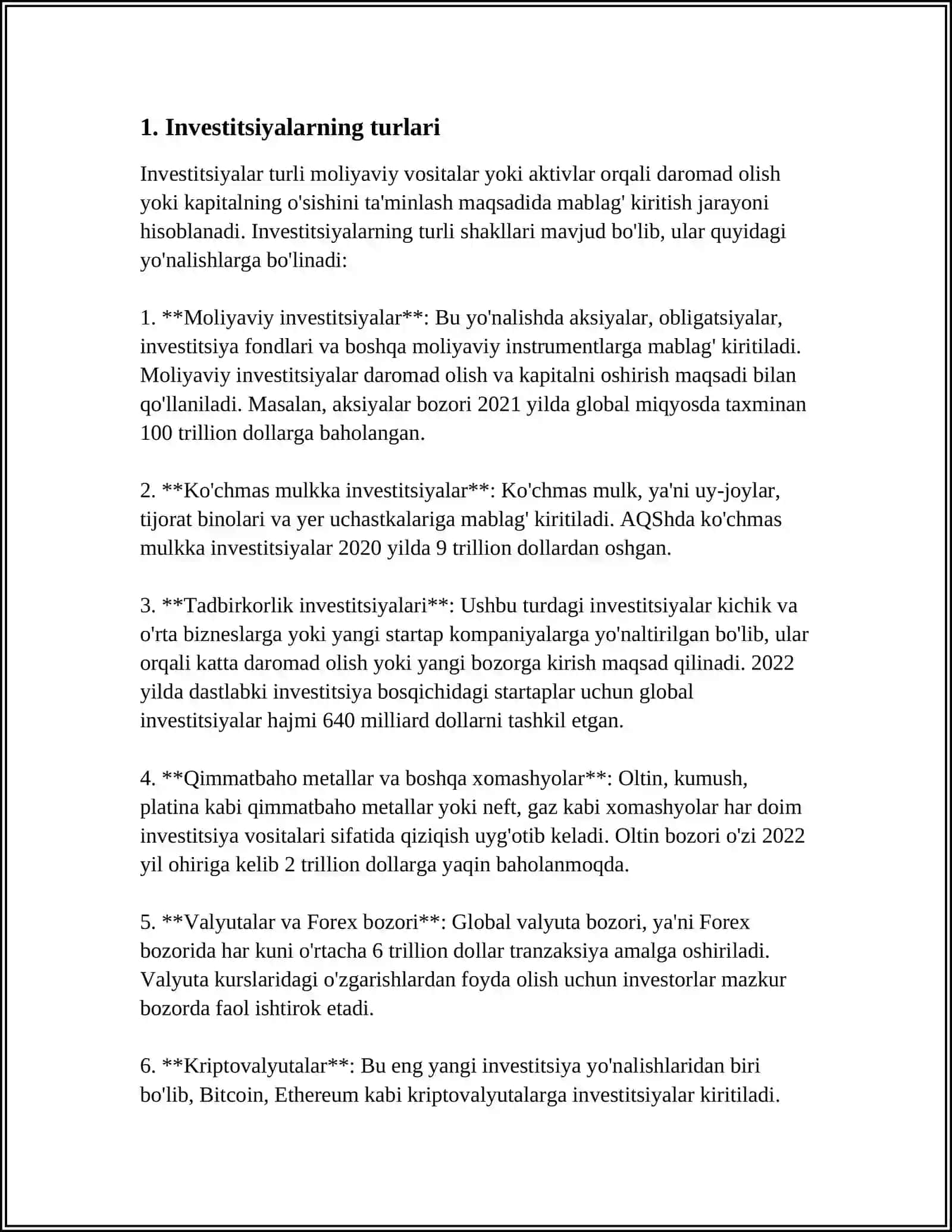 INVESTITSIYALAR VA SARMOYAVIY MUHIT 3