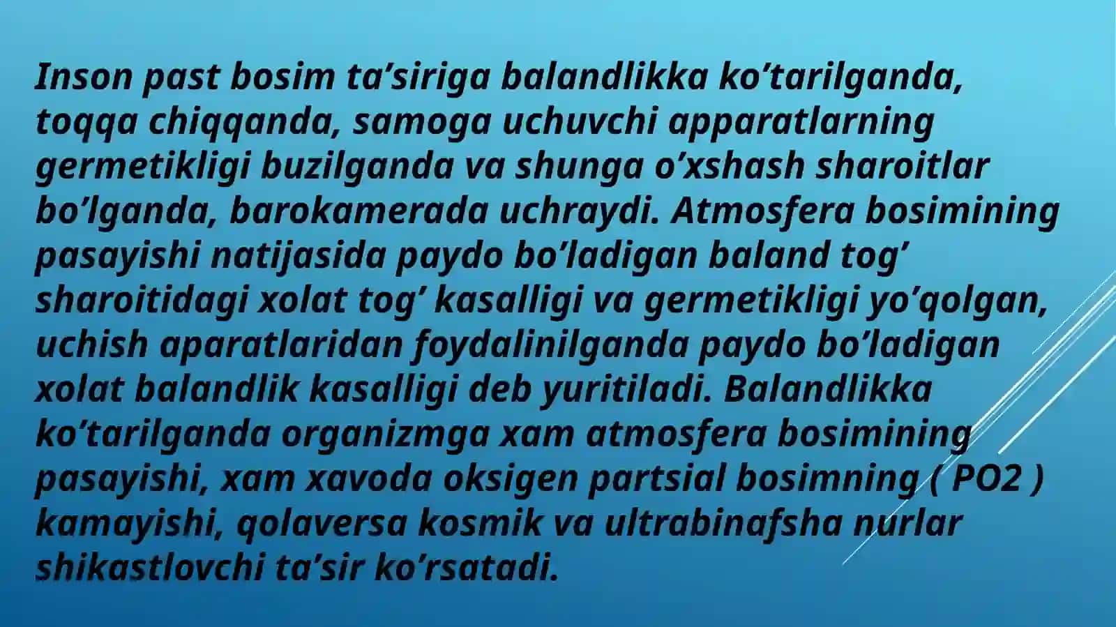 Yuqori va past bosimning organizmga ta'siri patofiziologiyasi 3