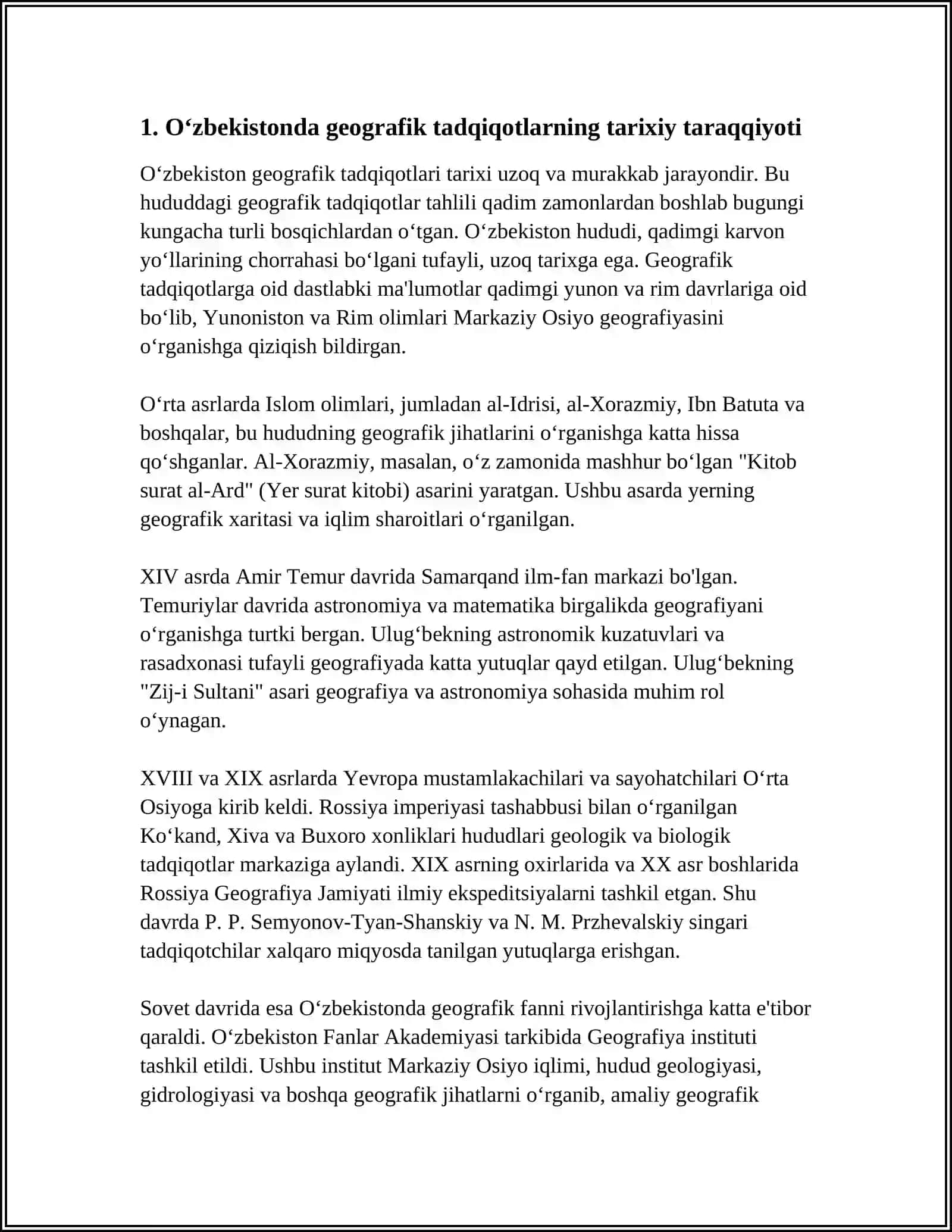 OʻZBEKISTONDA GEOGRAFIYA FANINING RIVOJLANISHI 3