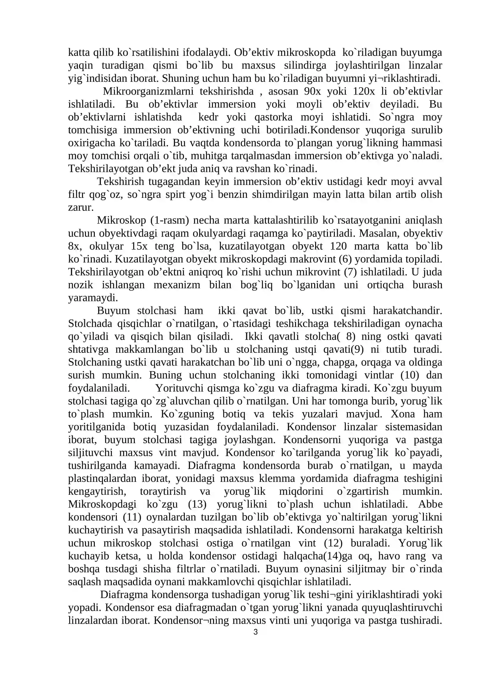 Mikroskop bilan ishlash tartibi va xavfsizlir tеxnikasi 3