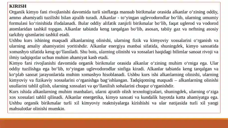ALKANLARNING OLINISHI VA XOSSALARI 3
