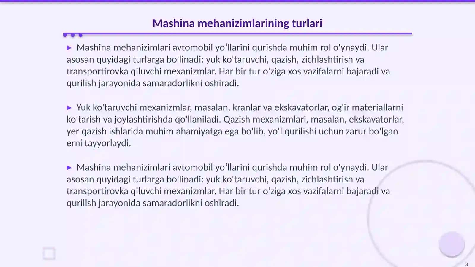 Avtomobil yoʻllarini qurishda mashina mehanizimlar artiryadining sifat va samaradorligi 3
