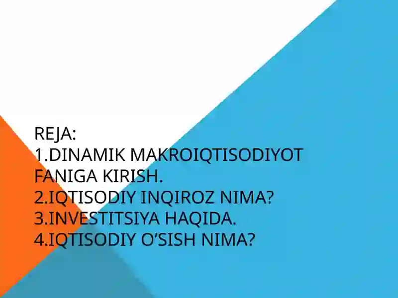 MOLIYAVIY INQIROZ, INVESTITSIYALAR VA IQTISODIY O’SISH 3