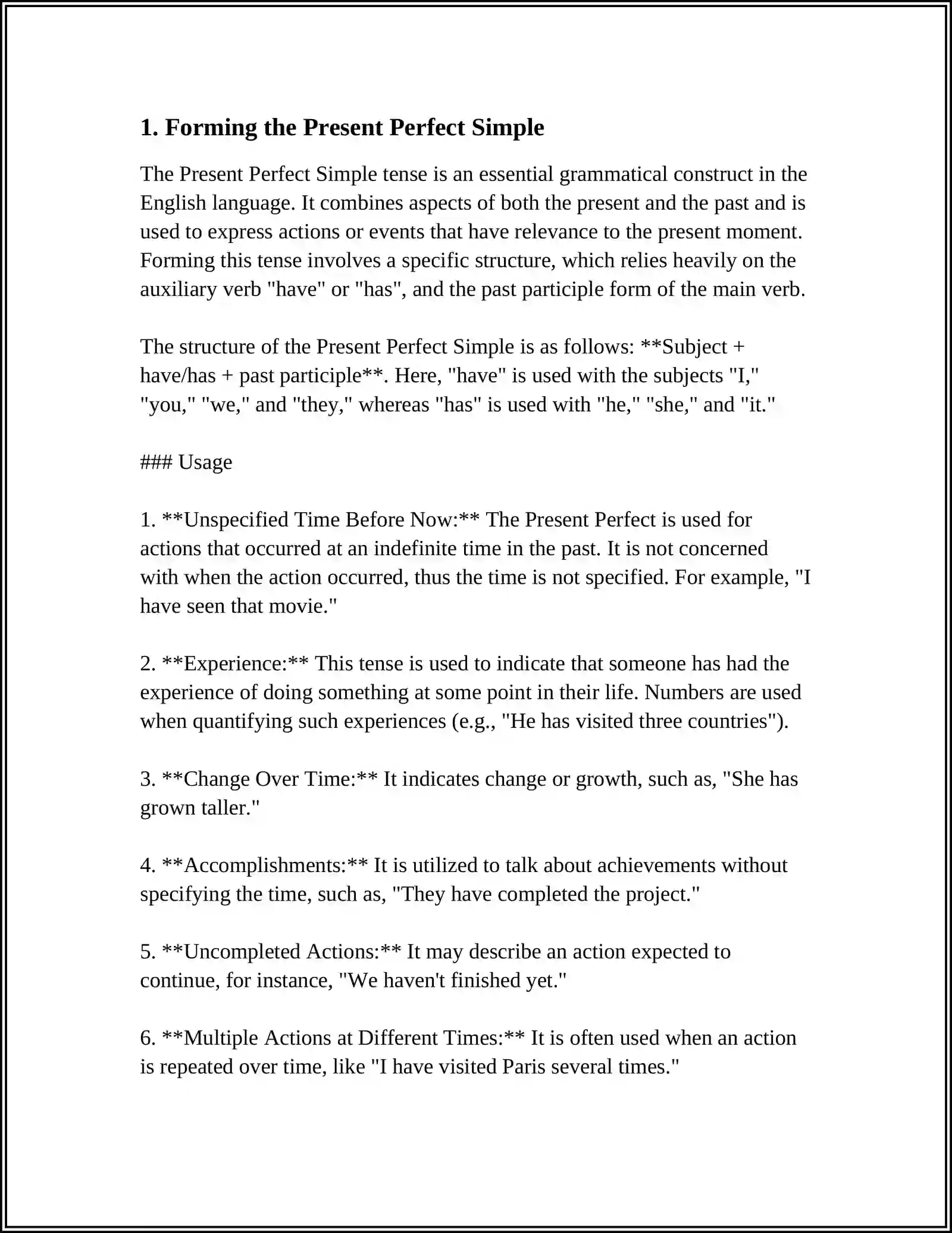 PRESENT PERFECT SIMPLE 3