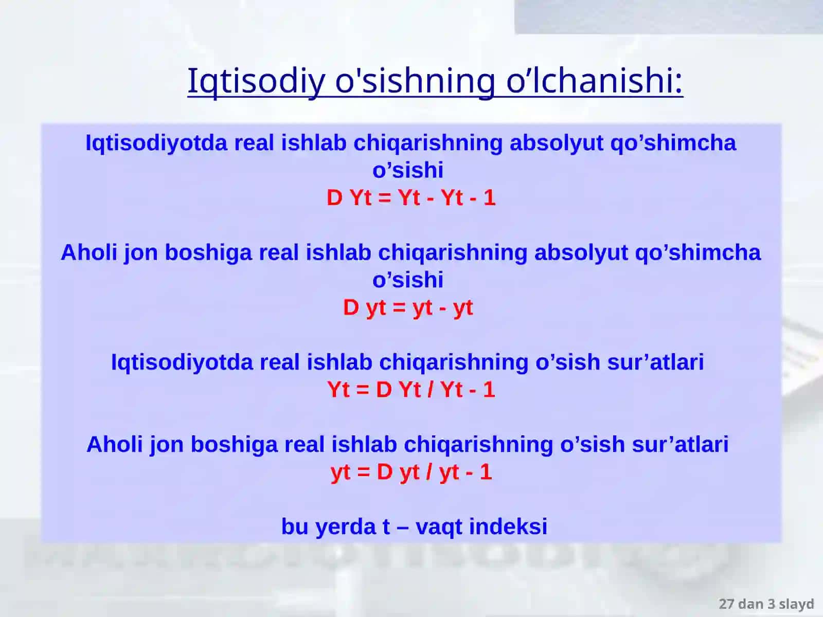 Iqtisodiy o’sish: umumiy tavsifi, neokeynscha va neoklassik modellari 3