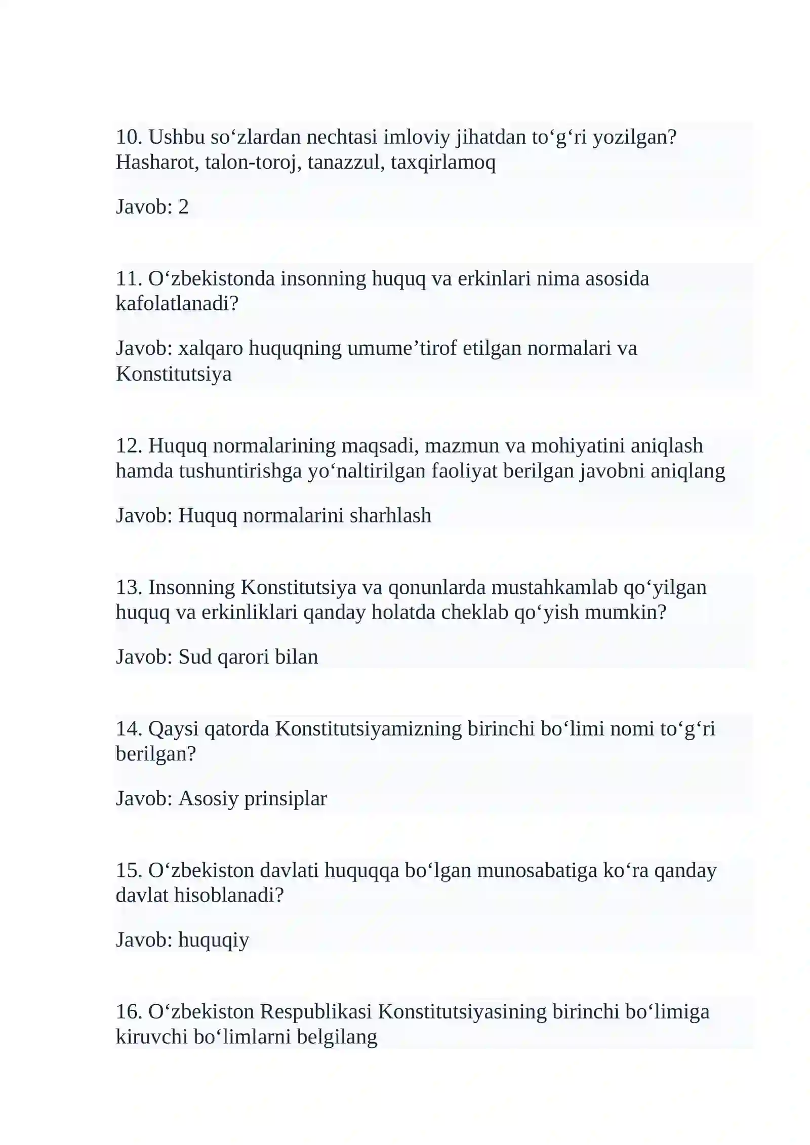 ARGOS test savollariga javoblar 3