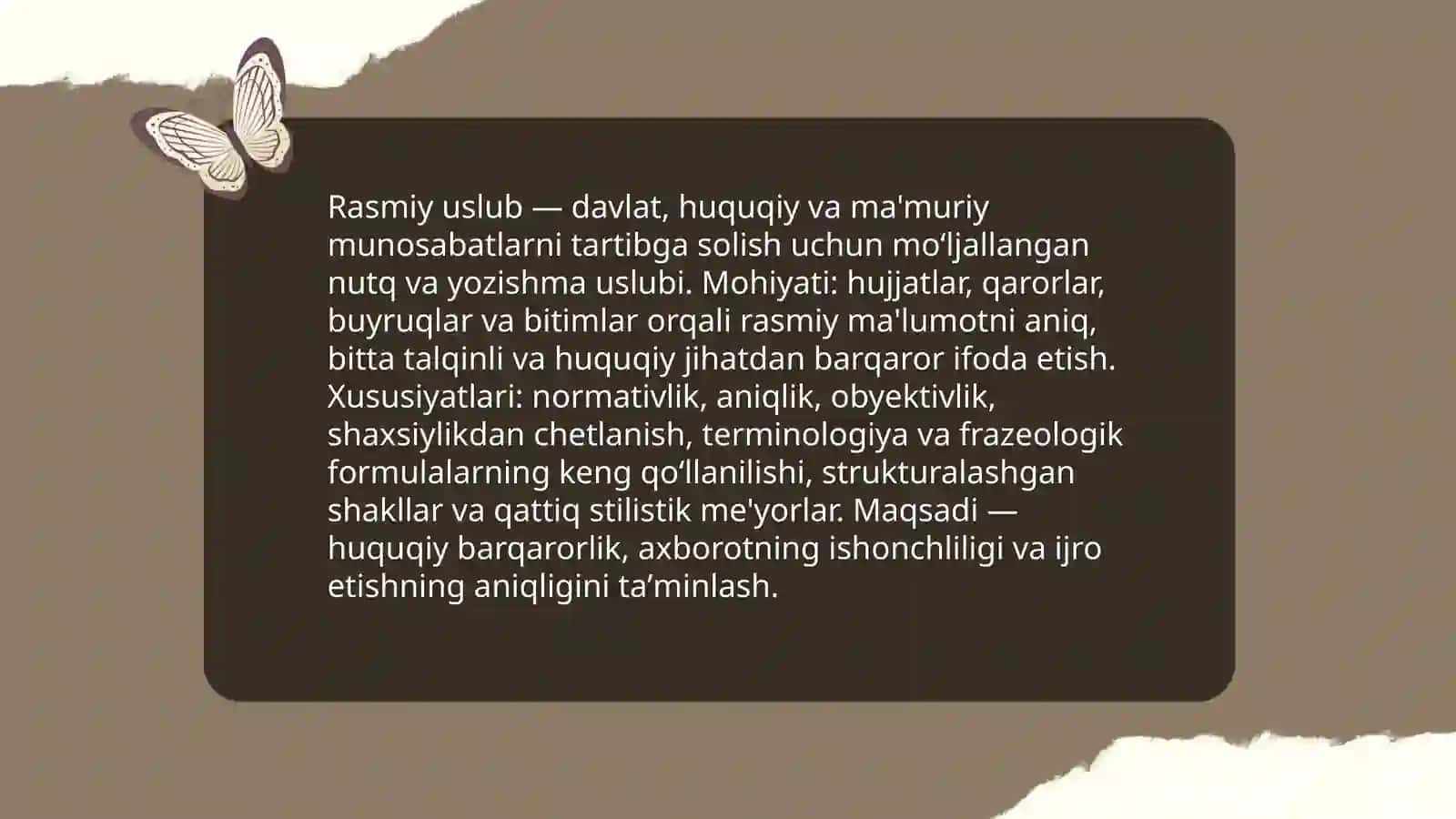 Rasmiy uslub va uning umumiy xususiyatlari 3