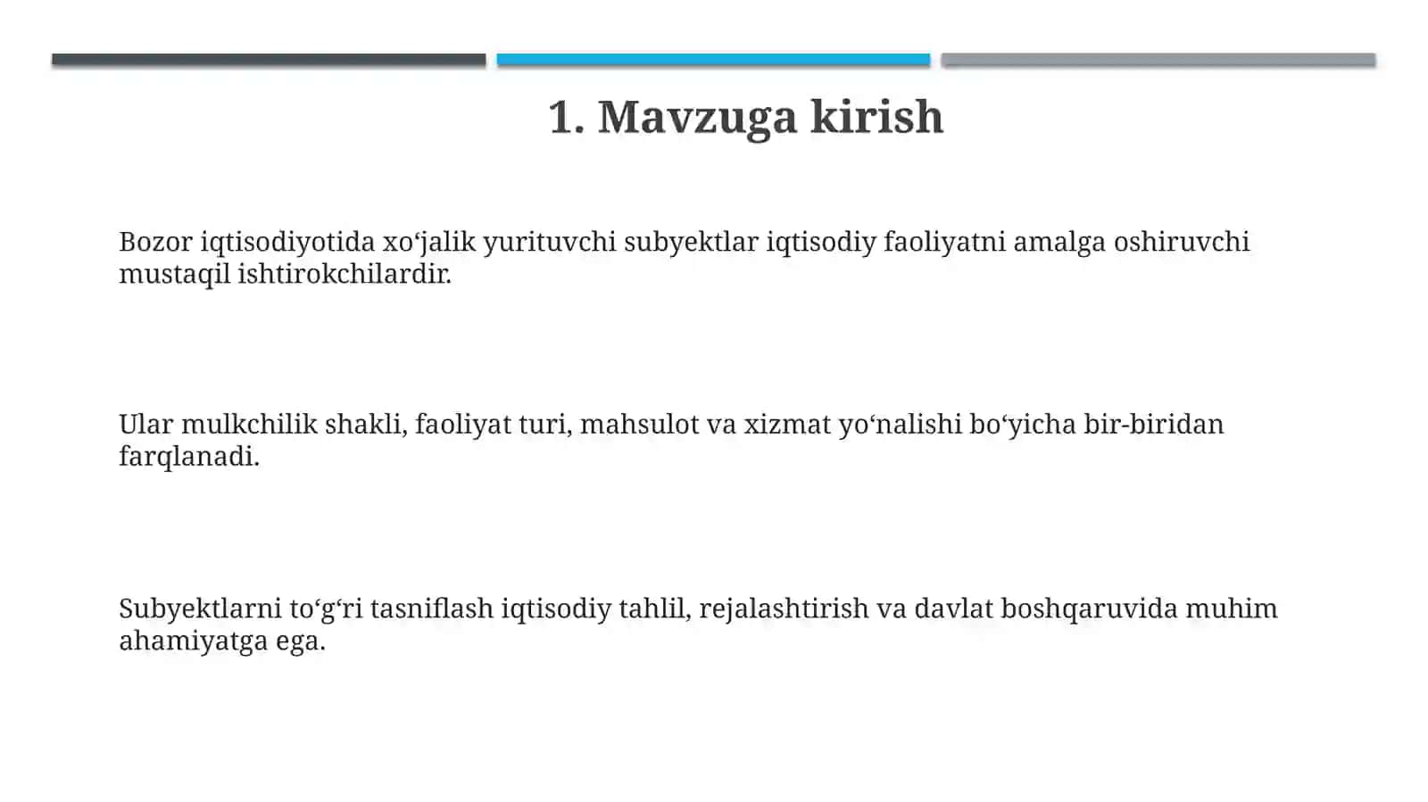 Bozor iqtisodiyotida xo‘jalik yurituvchi subyektlar 3