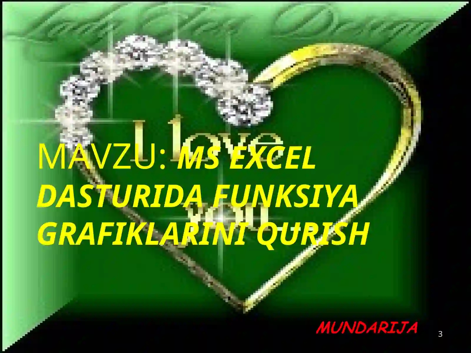 Excel buyruqlari 3