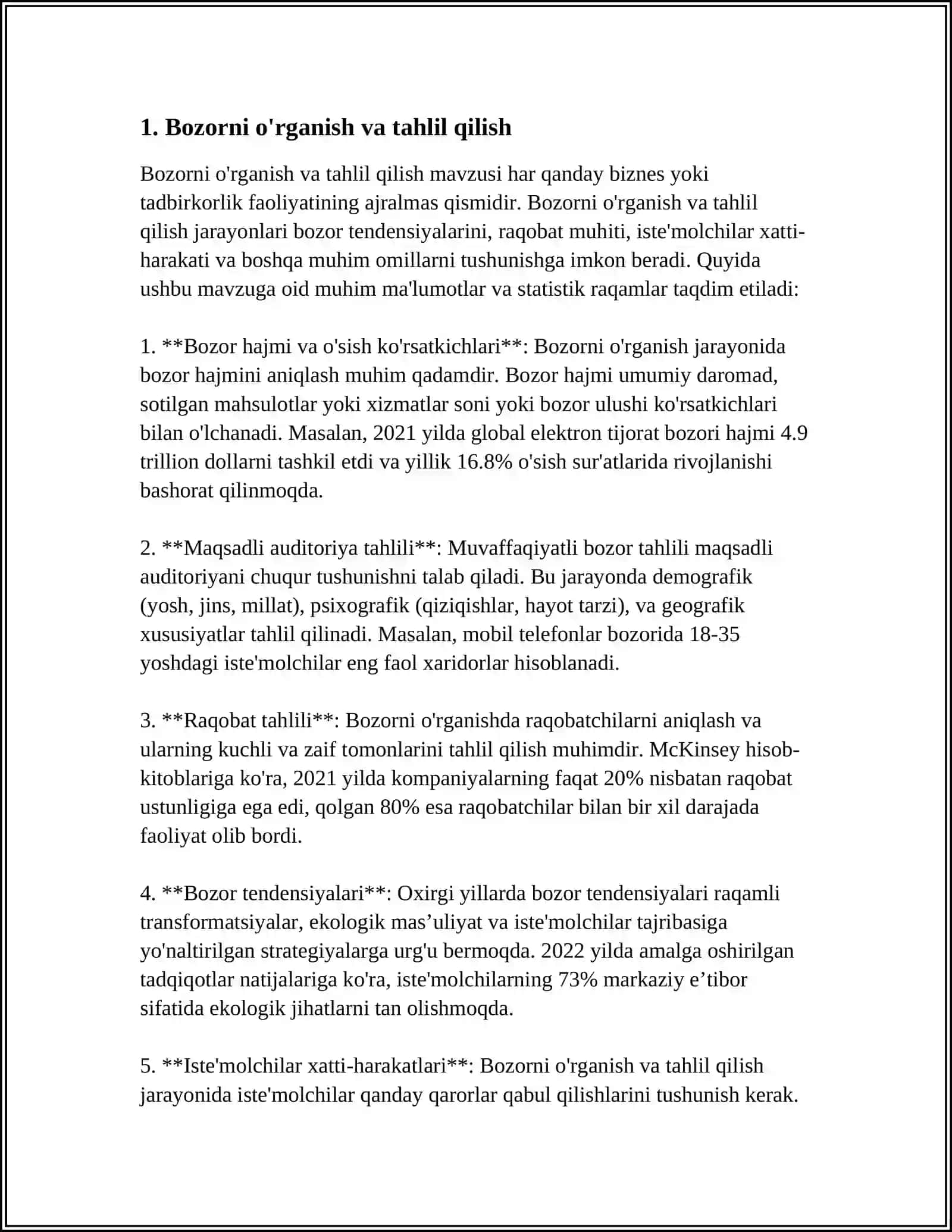BIZNES G'OYANI TANLASH VA STRATEGIK QAROR QABUL QILISH 3