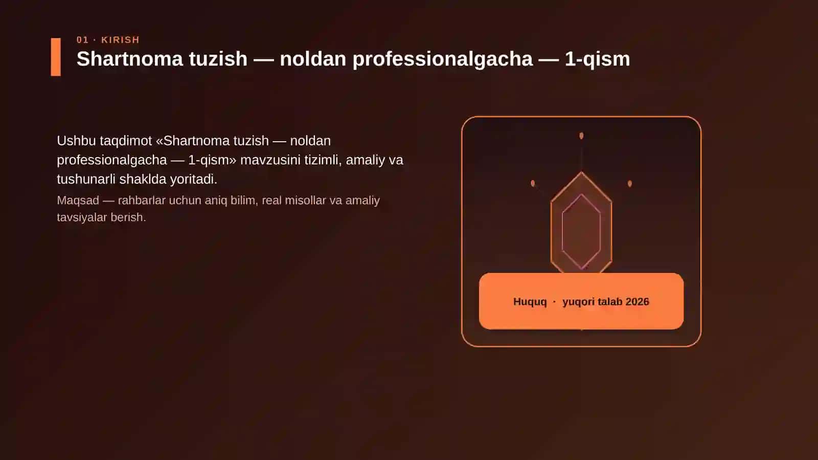 Shartnoma tuzish — noldan professionalgacha — 1-qism 3